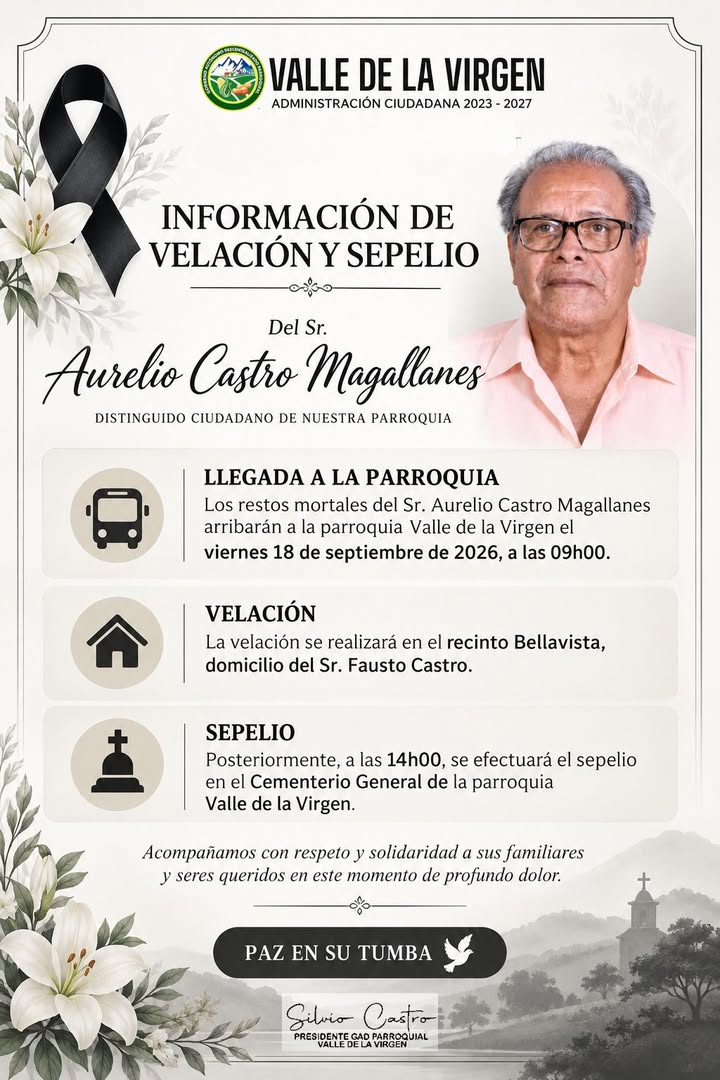 Comunidad de Valle de la Virgen rinde homenaje a Aurelio Castro Magallanes